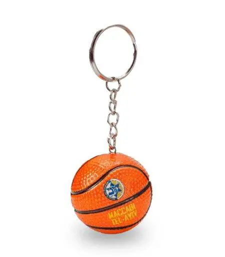 Maccabi orange basketball keychain