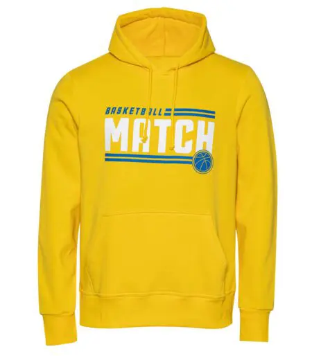 Yellow BASKETBALL MATCH Kids Hoodie