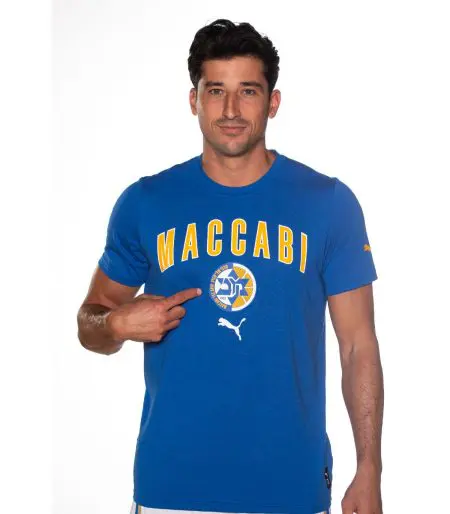 Puma Adults T-Shirt 'Maccabi' Blue 2024-25