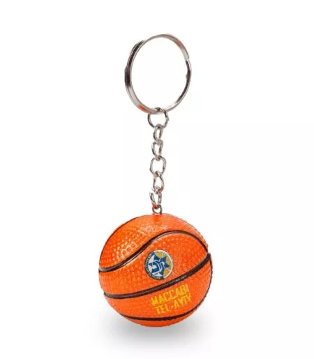 Maccabi orange basketball keychain
