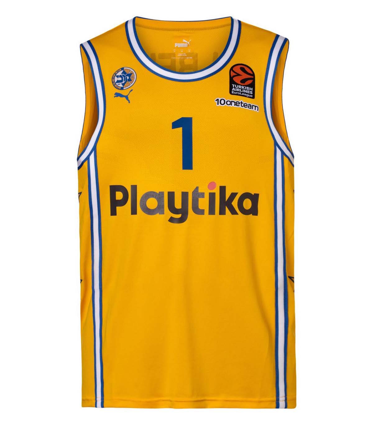 Yellow replica game jersey 2021-22 - Maccabi Tel Aviv Basketball Club