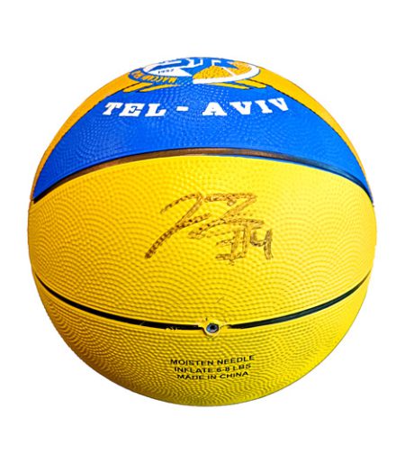 כדורסל צהוב כחול מכבי חתום - לורנזו בראון