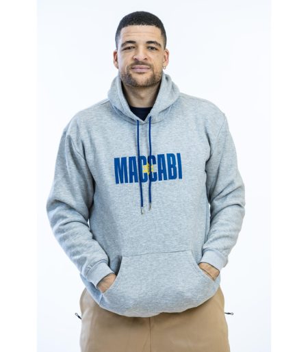 קפוצ'ון MACCABI לוגו רטרו אפור בוגרים