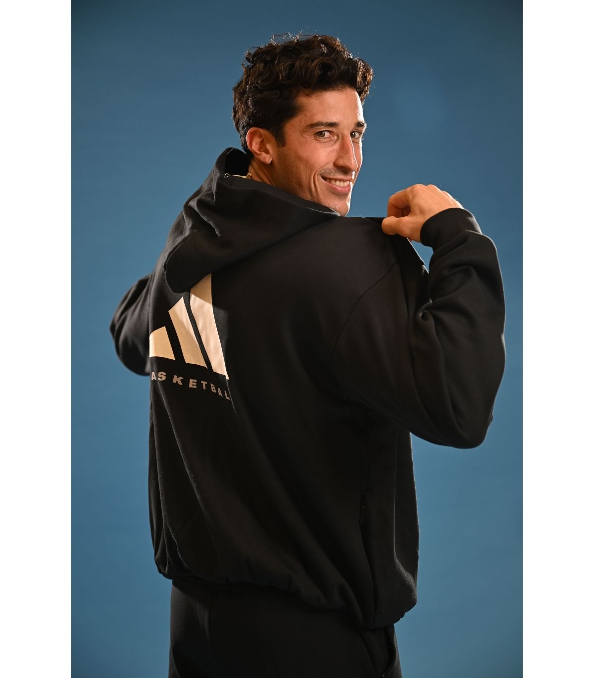 ADIDAS Basketball Fashion Black Jacket - Maccabi Tel Aviv 