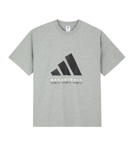 ADIDAS 2026-27 ADULTS' FASHIONABLE GREY BASKETBALL T-SHIRT<br/><br/><br/>