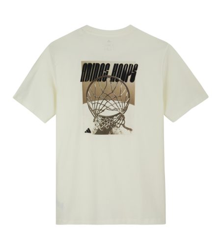 טי שירט גרפיק HOOPS לבנה בוגרים ADIDAS 2026-27