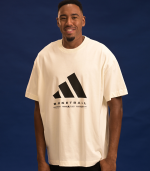טי שירט אופנתית BASKETBALL לבנה בוגרים ADIDAS 2026-27