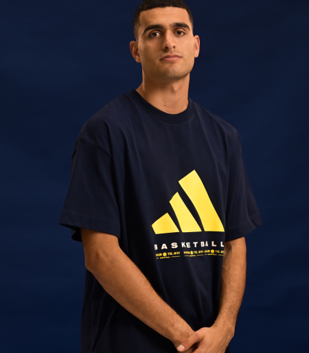 טי שירט אופנתית BASKETBALL כחול נייבי בוגרים ADIDAS 2026-27